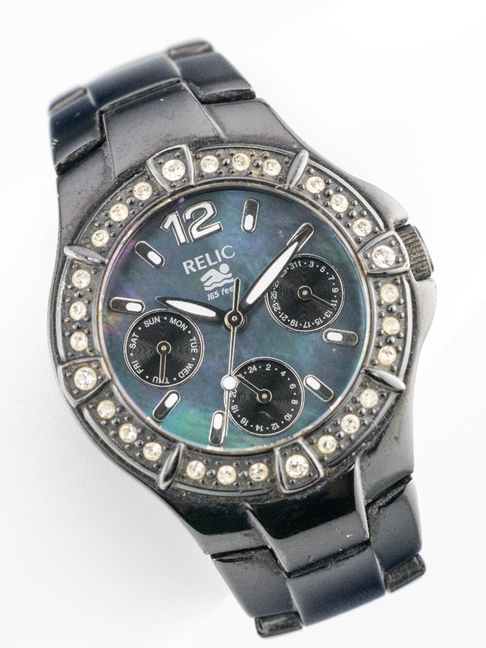 Relic ZR15485 All Stainless Steel Quartz Analog Women's Watch New Battery